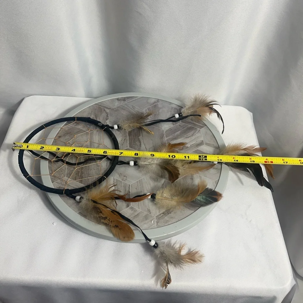 Elegant Black and Brown Dreamcatcher Feathers & Beads